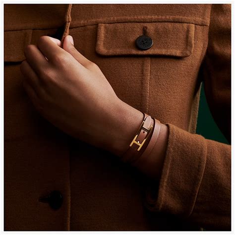 hermes double tour leather h bracelet|hermes behapi double tour bracelet.